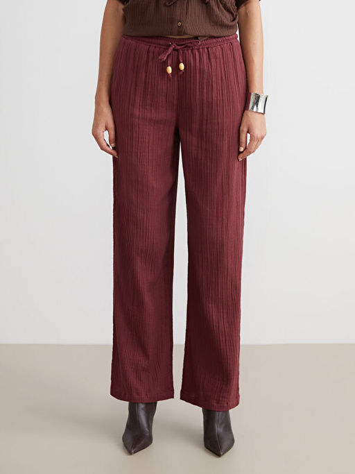 Beli Lastikli Dokulu M?slin Kad?n Pantolon