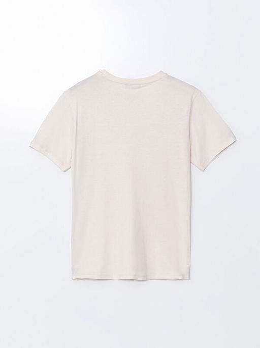 Bisiklet Yaka K?sa Kollu Bask?l? Penye Erkek Ti??rt