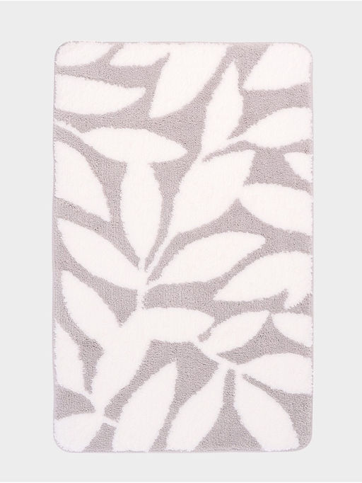 Коврик Доляна Leaves, 5080 см, ворс 1.5 см, микрофибра, серый  фото 2