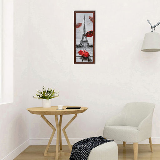 Картина "Красные зонтики" 42*106 см рамка микс
