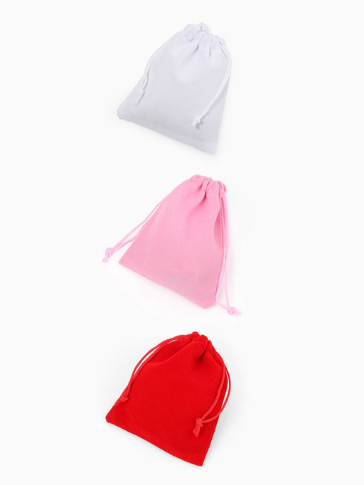 Набор мешочков для украшений подарочных 15 шт. «Влюблённое ассорти», бархатных, 9×10 см, МИКС