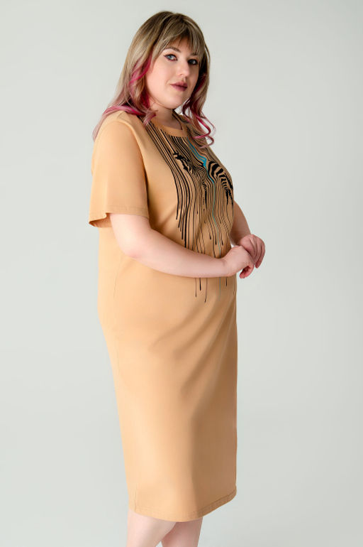 Арт. 4155 Туника женская 52-60 (5 шт) Цвет:бежевый - Калинка фото 7