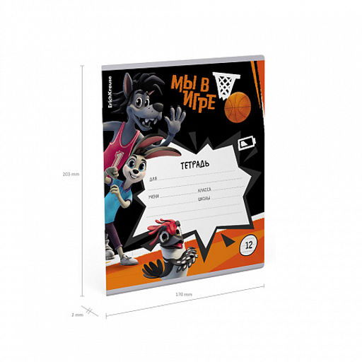 Цена за 10 шт. Тетрадь школьная ученическая ErichKrause Ну, Погоди! Каникулы, 12 листов, линейка (в плёнке по 10 шт.)_MIX-PACK фото 10