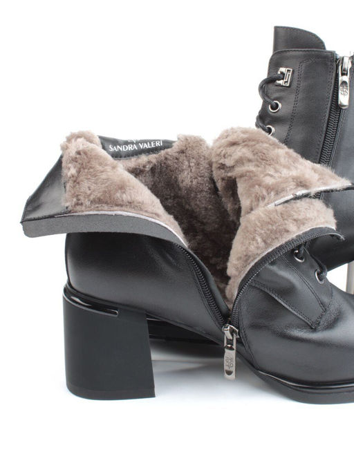 04-M3-2274 BLACK Ботинки зимние женские (натуральная кожа, натуральный мех) - Фабричный китай фото 4