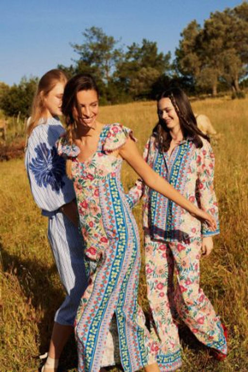 Lug Von Siga x DeFacto Poplin Pantolon Wide Leg Genis Paca Desenli Normal Bel