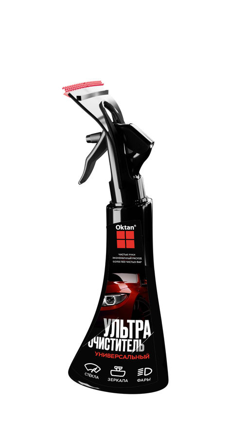Ультраочиститель для стеклянных поверхностей Oktan с водосгоном "Универсальный" черный А2-01-04