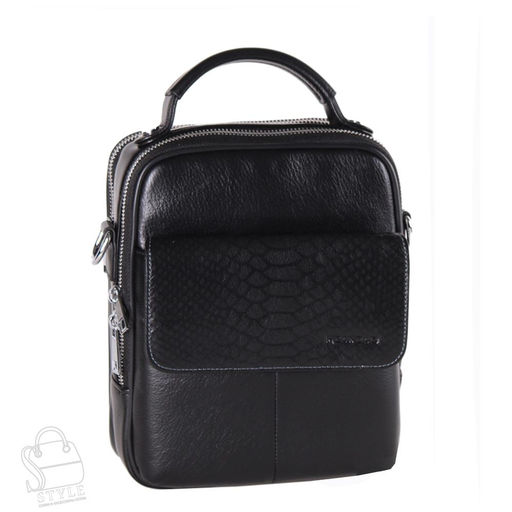 Сумка мужская кожаная 3082H black Heanbag  в Новосибирске