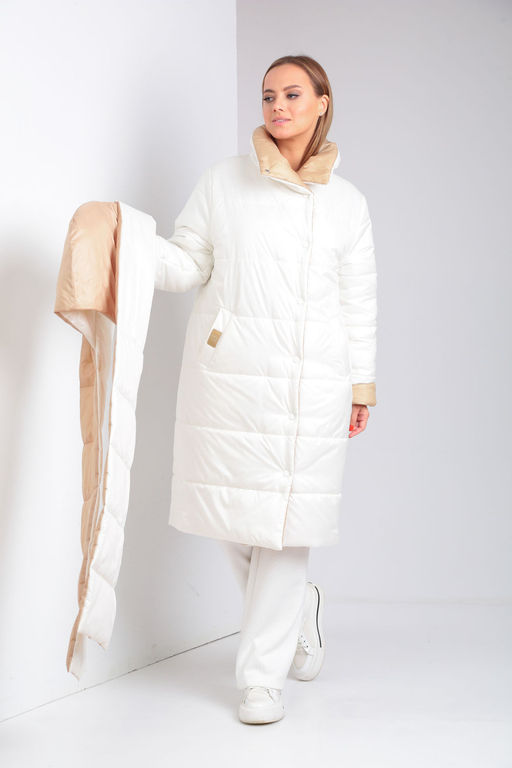 Пальто Diamant 1901 бело-бежевый фото 8