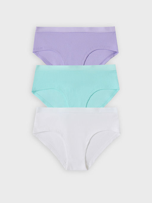 Трусы для девочки слипы мультипак (3 шт.) в бело-серых оттенках