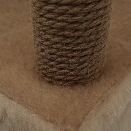 Комплекс для кошек с когтеточкой, с домиком и 2 полками, 37×37×120 см, бежевый