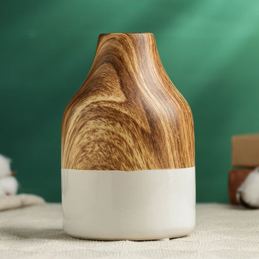 Ваза для цветов Теа, 15×10 см, керамика, белая, коричневая