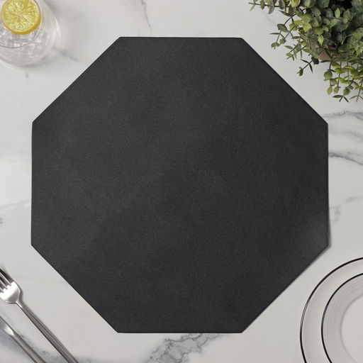 Цена за 6 шт. Салфетка кухонная Тэм, 3838 см, цвет чёрный, восьмиугольник - Simaland фото 2