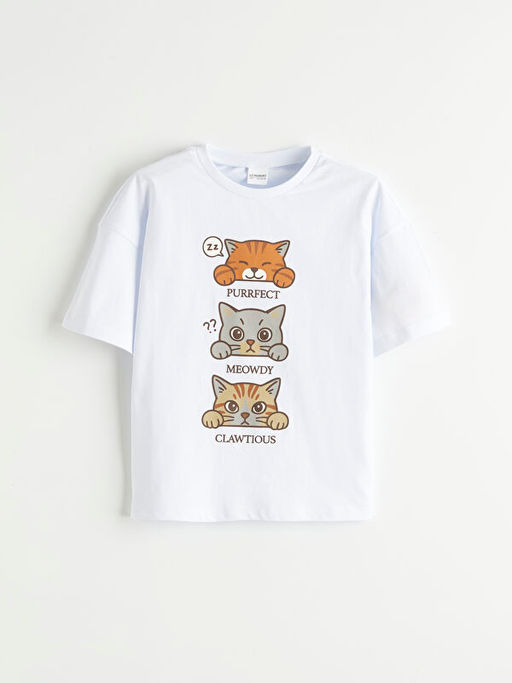 K?z ?ocuk Bask?l? Pijama Tak?m