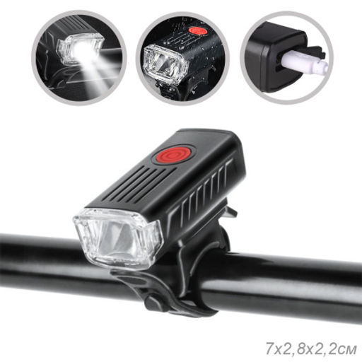 Фонарь передний COMIRON FR21 корпус: ABS; свет: XPG LED, 400lm; аккумулятор 700 mAh, USB, влагозащищённый. /уп 125/500/ - Галеонтрейд фото 2