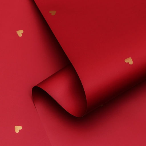 Пленка для цветов, 57 см ×10 м, «Сердечки», винная, 65 микрон