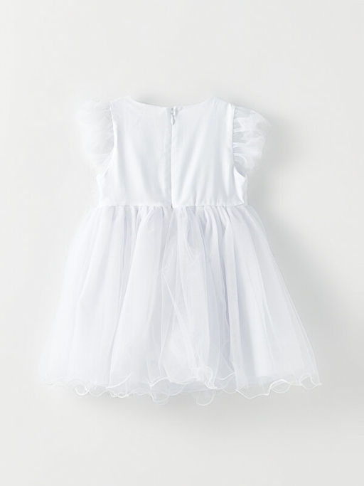 Bisiklet Yaka K?sa Kollu Basic K?z Bebek Elbise