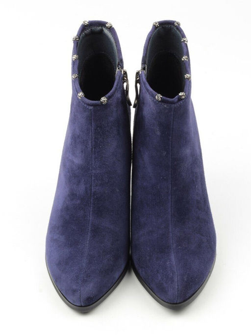 01-D8-4187 DARK BLUE Ботильоны женские (натуральная замша, байка)