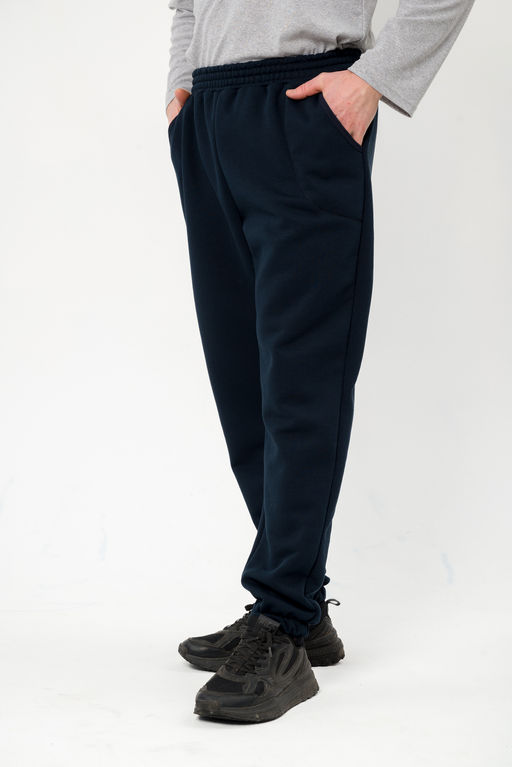 Брюки мужские на резинке из футера 3-х нитка Джокер Тёмно-синий - Амадэль фото 6