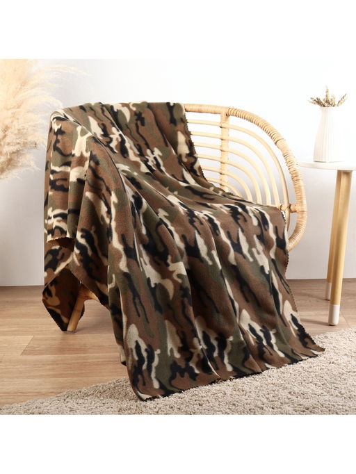 Плед флисовый Экономь и Я. Камуфляж, 150?180 см, плотность 160 г/м?