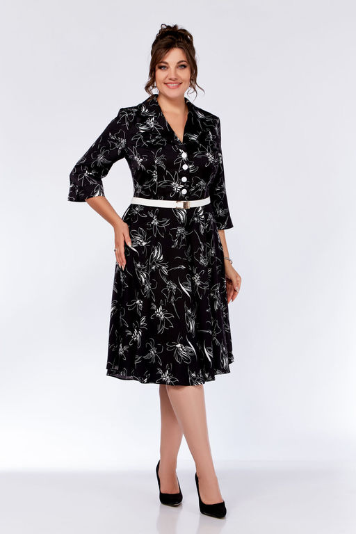 Блуза Swallow 803.2 черный+серебряный узор фото 382