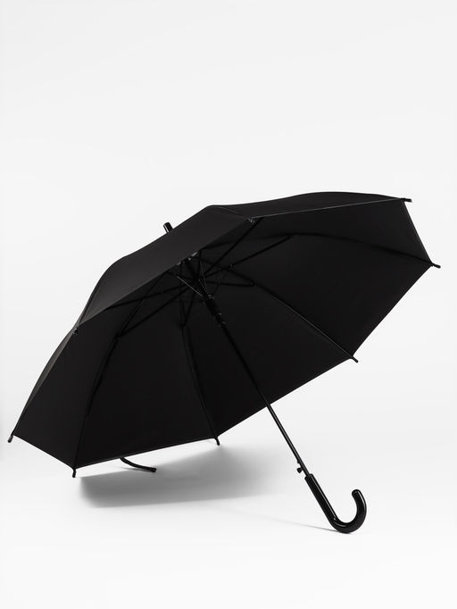 Зонт полуавтоматический «Однотон», 8 спиц, R=46/54 см, d=92 см, чёрный