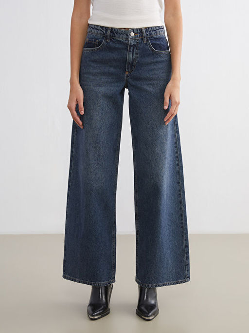 Wideleg Kad?n Jean Pantolon