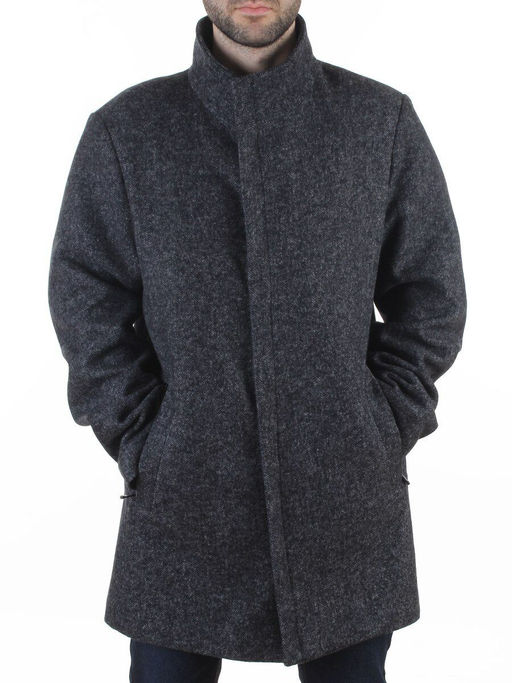 475644251 DK. GRAY Пальто Френч демисезонное мужское (65% шерсть,35% кашемир)