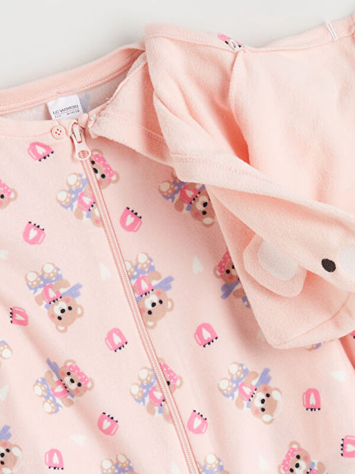 Kap??onlu Desenli Polar K?z ?ocuk Uyku Tulumu