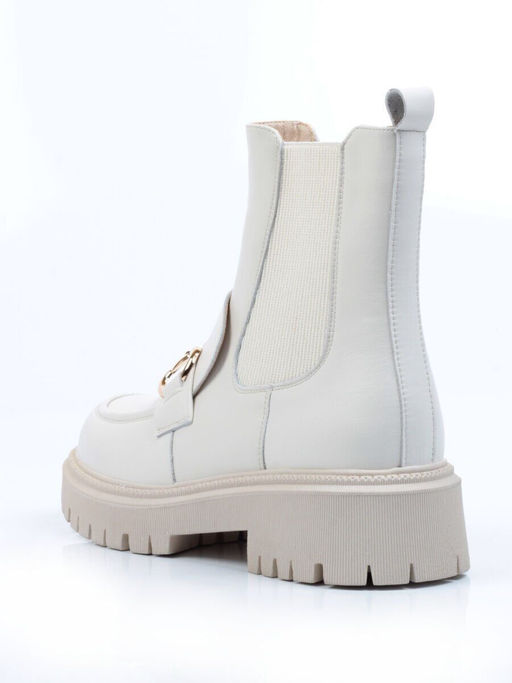 01-5273-2 WHITE Ботинки демисезонные женские (натуральная кожа, байка)