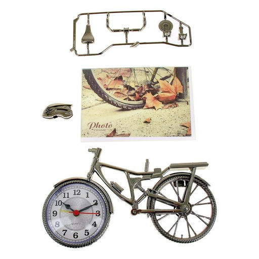 Фоторамка для фото 10×15 см с часами «Велосипед», пластик, 18×22 см