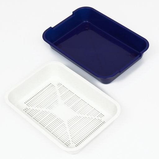 Туалет средний с сеткой 36×26×6.5 см, лоток синий/сетка белая