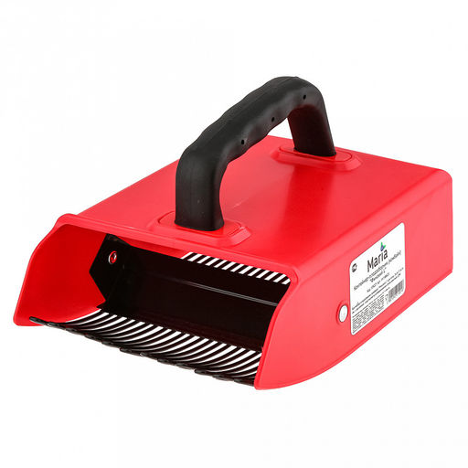 Марья (Maria) Комбайн (контейнер) плодосборник Финский L для ягод, 24,5х17,5х14см, с заслонкой, пластик/металл/обрезиненная ручка (подходит для всех типов ягод), цвет - красный (Китай)