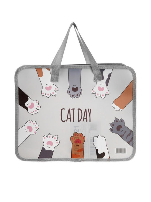 Папка с ручками «Лапки», А4, пластиковая, 70 мм, 322×256 мм