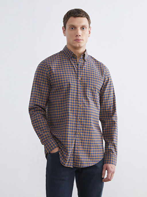 Regular Fit Ekose Poplin Erkek G?mlek