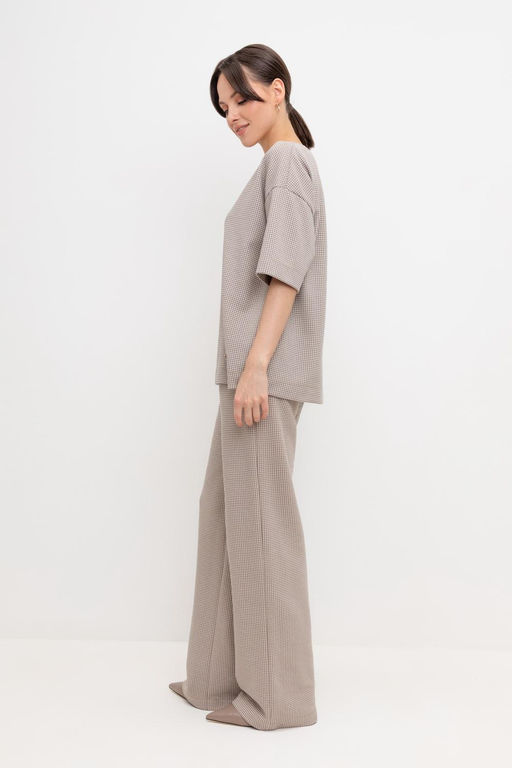 ЕВТ 3265/светлый беж,гусиная лапка фуфайка жен