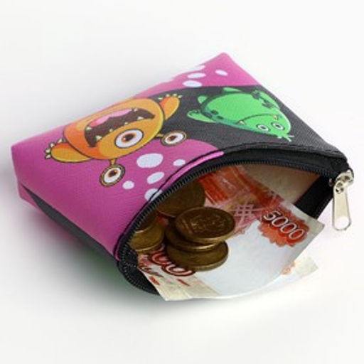 Цена за 2 шт. Кошелёк детский на молнии «Монстр черный», 11×8.5 см