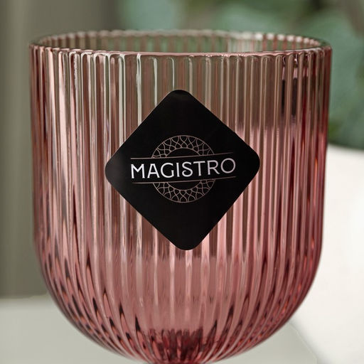 Бокал для вина Magistro «Грани», 250 мл, 8×14.5 см, стекло, бордовый