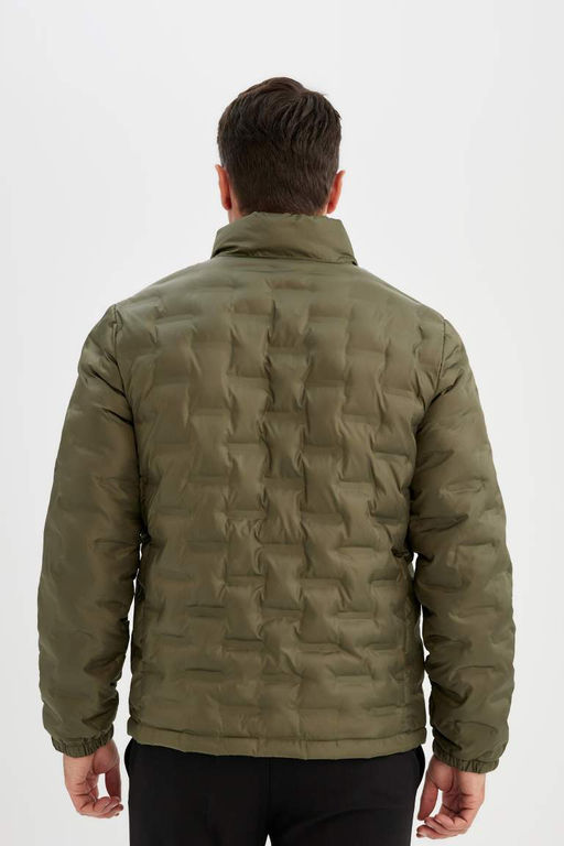 Облегающая куртка-пуховик с водоотталкивающим воротником-стойкой - Defacto фото 7