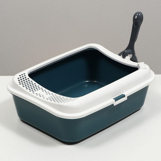 Туалет Сима с бортом + совок 30 х 39 х 13,5 см серый FIX - Пижон фото 3