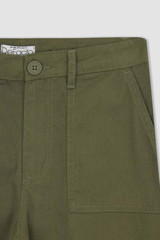 Брюки Jogger стандартной посадки из габардина длиной до щиколотки, 100% хлопок - Defacto фото 9