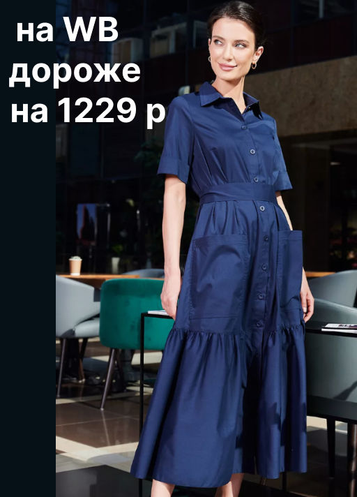 Платье хлопок OD-791-3 темно-синее OD-791-3