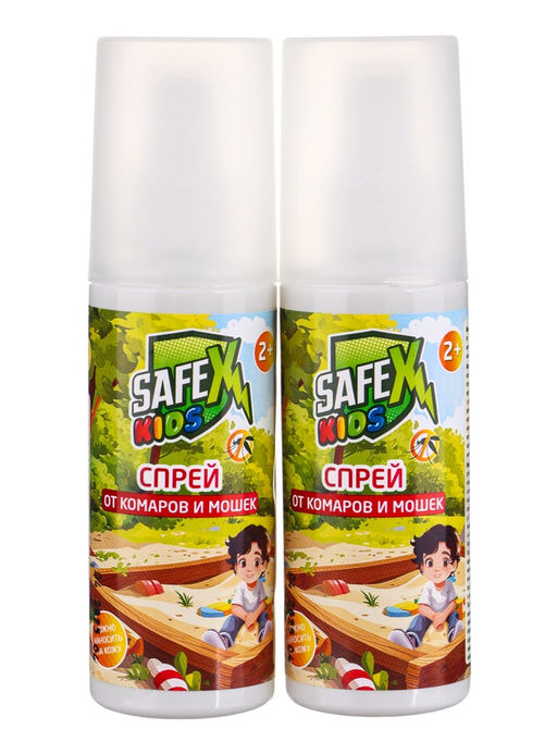 Спрей от комаров и мошек Safex KIDS, 100 мл 2 штуки  фото 2