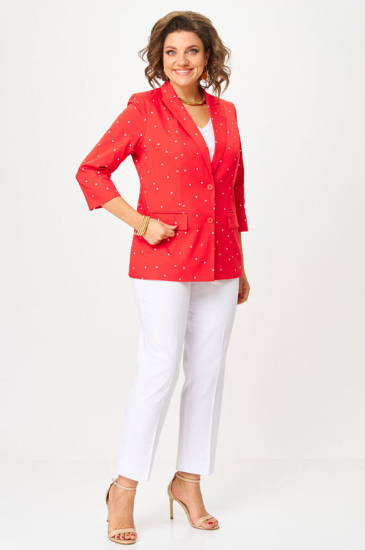 Жакет БелЭльСтиль 412 горох красный фото 2