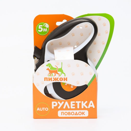 Рулетка Пижон с фонариком, прорезиненная ручка, 5 м, до 35 кг белая  фото 5