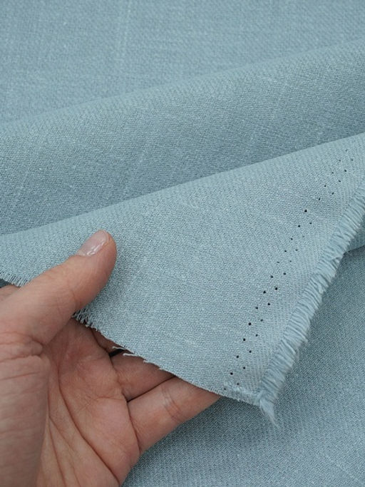 Конопля с хлопком-диагональ цв.Св.бирюзово-серый, ш.1.4м, конопля-80%, хлопок-20%, 246гр/м.кв - Купава фото 8