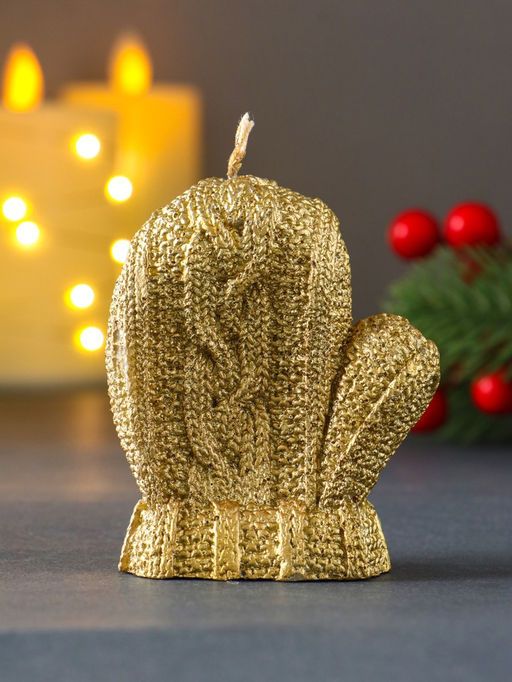 Свеча декоративная Варежка, лак золото - Simaland фото 3