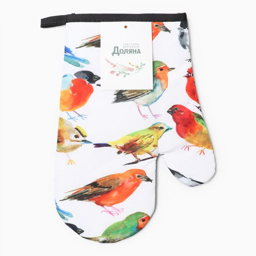 Варежка Доляна Птички 26*16 см, 100% п/э  фото 4