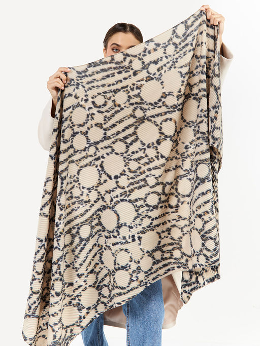 Большой, мягкий, тонкий и очень нежный двусторонний палантин с рисунком. - Tantino фото 3