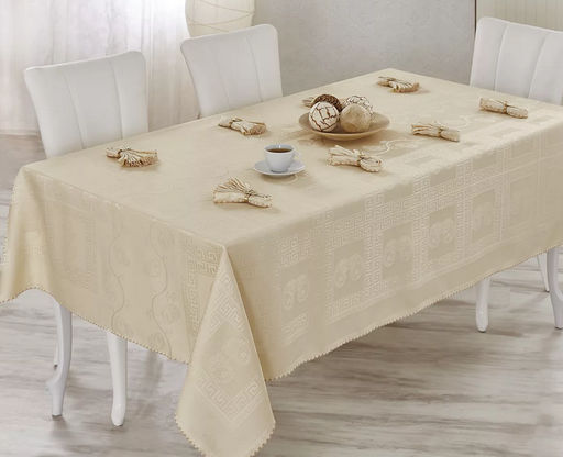 Скатерть EFOR Buta royal 160*220 прямоугольная капучино (S.KAHVE)