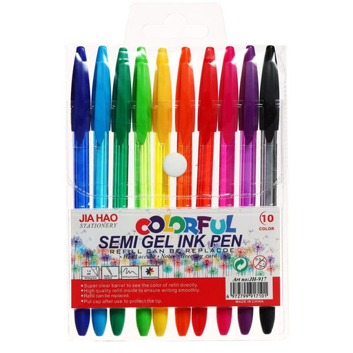 Набор шариковых ручек 10 цветов, корпус в цвет стержня, в блистере - Simaland фото 4